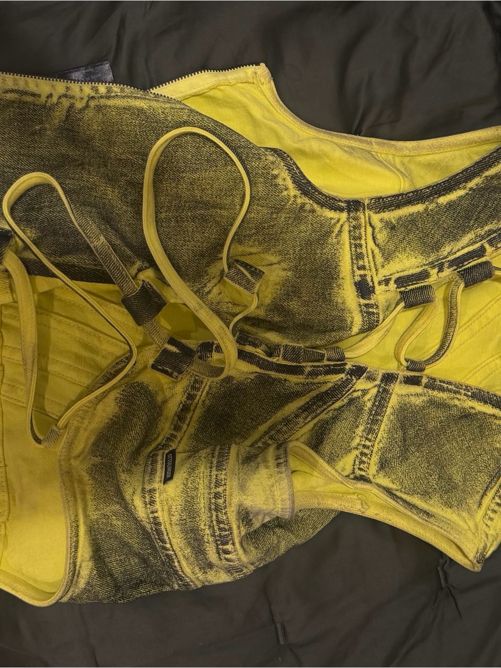 Yellow Washed Corset Top -  Women